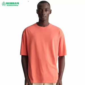 เสื้อยืดแขนสั้นทรงหลวมสำหรับผู้ชาย ผ้าฝ้าย 100% ระบายอากาศได้ดี แห้งเร็ว เป็นมิตรกับสิ่งแวดล้อม ล้างสีแบบซันเฟดด์ด้วยกรด - Product Image 2