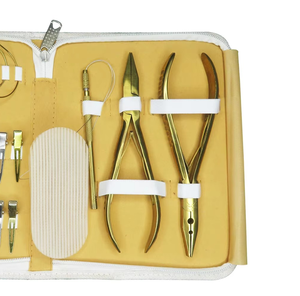 Kit de Herramientas para Extensiones de Cabello Sostenibles a Precios de Mayoreo, Acero Inoxidable de Grado Quirúrgico, Color Personalizado en Estuche Blanco - Product Image 3