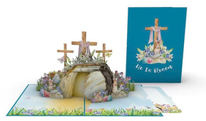 การ์ดป๊อปอัพ 3 มิติ ทำมือ ลายดอกไม้กากบาท สำหรับเทศกาลอีสเตอร์ คุณภาพสูง ผลิตจากโรงงานในเวียดนาม ออกแบบตามสั่ง สี CMYK กระดาษอุตสาหกรรม - Product Image 2