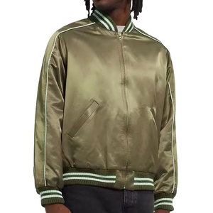 Veste de survêtement en satin imperméable double face avec logo personnalisé brodé, fabrication en usine, faible MOQ, prix bas, pour homme - Product Image 3