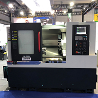 Torno CNC de torreta Leichman de alta precisión de 0.008mm con 3 ejes, servo hidráulico programable y contrapunto LK-200L