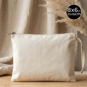 Sublimation Printed <b>Laminated</b> Cotton Clutch <b>Pouch</b> 8 6 Inches (21 15 Cm) Zipper Closure - Product Image 2