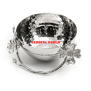 <b>Silver</b> Plated Metal Hammered Chocolate <b>Bowl</b> Round Shape Designer Sweet <b>Bowl</b> Hot Selling Wholesale Chocolate <b>Bowl</b> - Product Image 1