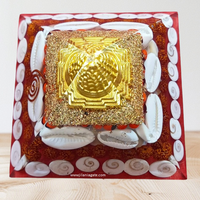 Pyramide d'Orgonite Shri Yantra Gravée et Sculptée à la Main, Pierre de Méditation Gomti Chakra, Guérison Énergétique, Porte-Bonheur du Succès - Meilleures Ventes