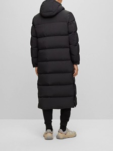 Custom Men Long Black Puffer <b>Jacket</b> Wholesale Hooded Winter <b>Parka</b> Coat Matte Fabric Thick Warm Padded Overcoat For Over Male OEM - Product Image 6