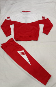 Meilleures ventes, prix de gros, survêtement sport super-poly, veste et pantalon à fermeture éclair intégrale, motif côtelé pour hommes - Product Image 2