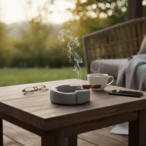 Cenicero de Cemento Sólido Hecho a Mano Personalizado Clásico TCE, Duradero, Reutilizable, Accesorio para Fumar, para el Hogar, Hotel, Cafetería, Bar - Product Image 1