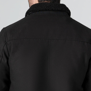 Chaqueta de Lana Negra Personalizable al por Mayor, 100% de Alta Calidad, Corte Ajustado Regular, Manga Larga, Chaqueta Casual de Invierno - Product Image 5