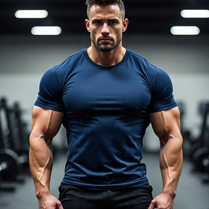 Yoga Fitness Wear Exercice À Manches Courtes T-shirts Hommes Gym Fitness Musculation Ras Du Cou T-shirts Hommes Running TShirts Hommes - Product Image 5