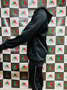 Sweat à capuche en coton pour hommes avec logo personnalisé fabriqué au Pakistan en gros noir à la mode à manches longues pull imprimé motif hiver polaire costume - Product Image 6