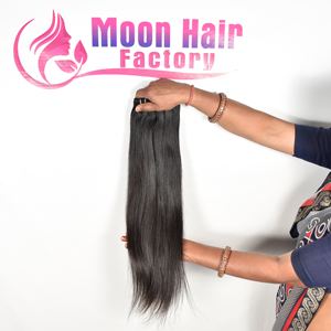 Extensions de cheveux humains indiens bruts 100% naturels, lisses, douces et soyeuses, qualité supérieure, prix de gros, cuticules alignées, en vente - Product Image 5