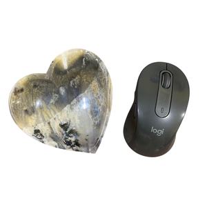 Petite coupelle en cristal de pierre dendritique naturelle en forme de cœur, sculptée, décorative, motif tigre - Product Image 3