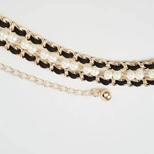 حزام سلسلة جلد نسائي أنيق عالي الخصر ملحق غير رسمي بطول مخصص مع مشبك فولاذية لفساتين متطابقة بشكل مثالي سراويل - Product Image 3