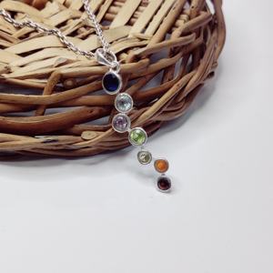 จักระ7ไพลิน925เงินสเตอร์ลิงจี้กลมทันสมัยทางจิตวิญญาณ - Product Image 2