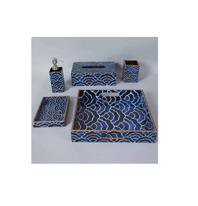 การออกแบบใหม่สีเขียวเรซิ่นห้องน้ำชุดผู้ถือและโลชั่นตู้ที่มีคุณภาพที่ดีที่สุดชุดห้องน้ำสำหรับราคาไม่แพง - Product Image 5