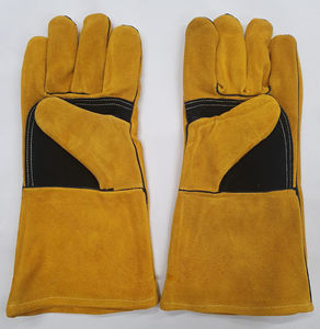 Guantes de soldadura de cuero resistentes al calor y al fuego a prueba de cortes protectores resistentes ideales para jardinería - Product Image 1