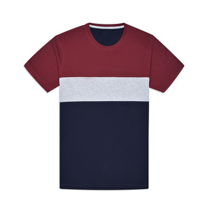 Camiseta de Punto con Bloques de Color Estilo Urbano para Hombre, Corte Regular, Tacto Suave, Transpirable, Ecológica, Uso Diario Informal, Minimalista - Product Image 1