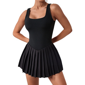 Custom Front Waist Outdoor Tennis <b>Skirts</b> Yoga Gym Fitness Workout Pleated Breathable Eco-Friendly Nylon Spandex Quick-Dry 4-Way - Product Image 4