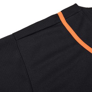 Black <b>Baseball</b> Jersey With Orange Trim Short Sleeve Button Front Mesh Unisex Adult Sport Apparel - Product Image 4