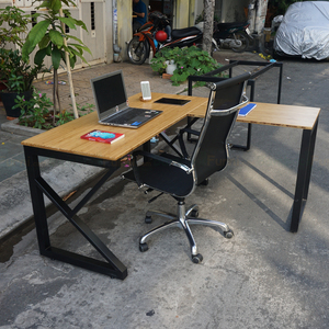 BFKB009-KBamboo L-Shaped 140x150cm Computer <b>Desk</b> with Assembled Legs - Product Image 5