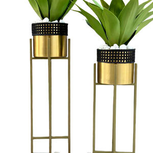 Macetas de Flores de Color Dorado, Diseño de Acabado Colorido, Decoración de Interiores, Macetero de Piso, Diseño de Sala de Estar, Macetas de Metal - Product Image 2