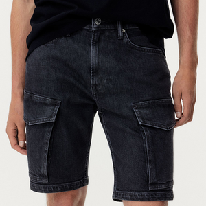 Pantalones cortos vaqueros bordados con dobladillo desgastado para hombre personalizados, ropa de calle con apliques de diamantes de imitación, verano Vintage - Product Image 3