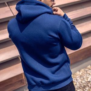 Mans Classic Full Zip Hoodie Organic Cotton <b>Navy</b> Classics <b>Men</b> Thermal Hoodies - Product Image 2