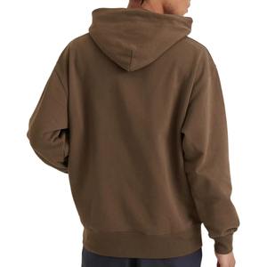 Venta al por mayor de Sudadera con capucha de gran tamaño marrón oscuro para los hombres Urban Streetwear Diseño de sudadera de lana de algodón grueso con capucha ajustable - Product Image 4