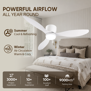 Ventilateur de plafond intelligent avec lumière, encastré, blanc, LED, avec télécommande, contrôle WIFI et application Alexa, en stock aux États-Unis - Product Image 2