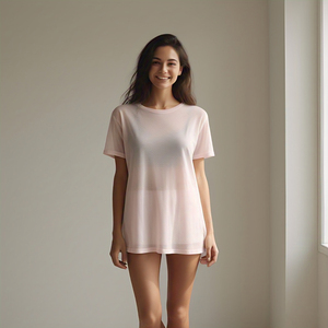 เสื้อยืดผ้าตาข่ายโปร่งสำหรับผู้หญิงเสื้อยืดคอเหลี่ยมแขนยาวผ้าโปร่งสำหรับผู้หญิง - Product Image 5