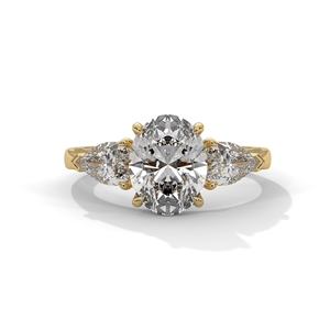 Handmade 14K Gold 2CT Oval Cut Labgrown Diamond <b>Ring</b> Custom 3 Stone Engagement Wedding <b>Ring</b> IGI Certificate Classic for Parties - Product Image 6