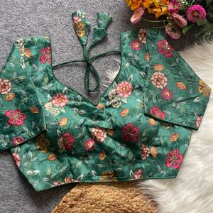 ชุดเดรสสวยชุดแฟนซีเนื้อเยื่อบริสุทธิ์พร้อมพิมพ์ตำแหน่งเสื้อเบลาส์อินเดียผู้จัดจำหน่ายและส่งออก - Product Image 5