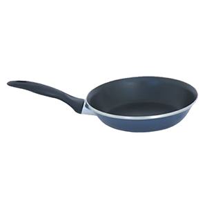 Bakelite and stainless steel <b>enamelled</b> <b>frying</b> <b>pan</b>, black, 42 x 22 x 5 cm, 22 cm diameter - Product Image 1