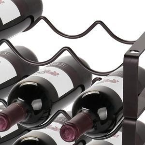 Porte-bouteille de vin en métal empilable pour comptoir ou armoire Organisateur de bouteille de vin autoportant - Product Image 4