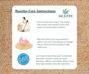 Tapis en jute naturelle tressé à la main, cousu à la main, doré, réversible, durable, écologique, antibactérien, résistant aux plis - Product Image 6