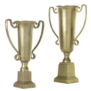 ชุดแจกันดอกไม้ทองเหลืองสีทอง2ชิ้นเหมาะสำหรับตกแต่งบ้านและงานแต่งงานในขนาดที่สร้างสรรค์ - Product Image 1