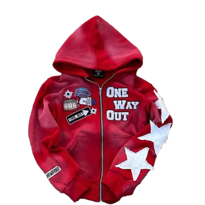 Personalizado negro francés Terry peso pesado ácido lavado sudaderas con capucha hombres algodón mezclado Sudadera con capucha fabricante Boxy Oversized Rhinestone Hoodie - Product Image 3