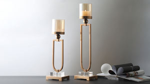 Bougeoir à trois chandeliers moderne de luxe en métal aluminium couleur argent personnalisable pour les occasions de Noël - Product Image 4