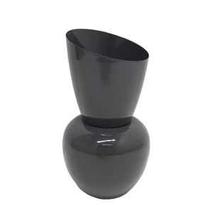 Florero de Metal de gran diseño con acabado gris para el hogar y la boda, decoración de mesa, jarrón de Metal personalizado hecho a mano - Product Image 1