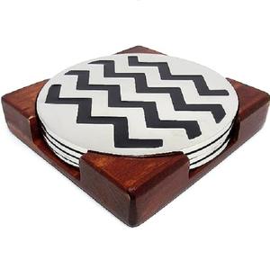 Posavasos martillado con diseño de hoja metálica de la mejor calidad en juego de 4 piezas, té y café plato para servir, posavasos decorativo para mesa de comedor - Product Image 5