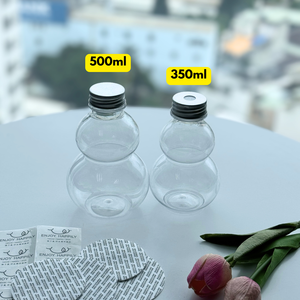 Tarro de plástico PET de alta calidad, botella en forma de suelo con tapa de aluminio y orificio de paja, tamaños de 350ml y 500ml para contenedor de bebidas - Product Image 6