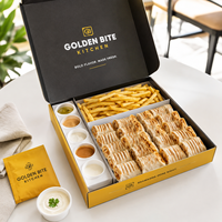 Boîtes à shawarma personnalisées avec logo, imprimées et enduites UV, avec fentes, de la marque PACK |   Emballage alimentaire jetable pour restaurants