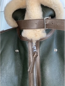 Blouson aviateur en cuir véritable de mouton retourné pour femme, couleur personnalisée sur mesure, fabriqué à la main, teint RAF, séchage rapide - Product Image 2