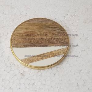 Approvisionnement d'usine rond carré Acacia meilleur sous-verre personnalisé bois meilleur sous-verre pour bureau et maison sous-verres pour boissons - Product Image 3