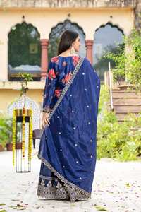 Lancement de la nouvelle collection moderne de tenues de fête Kurti Plazzo avec dupatta en soie chiffon imprimée et brodée - Product Image 2