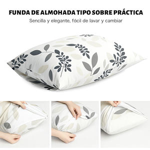 Ensemble de housse de couette zippée 100% polyester avec taie d'oreiller, doux et respirant pour un sommeil confortable - Product Image 3