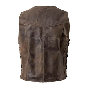 Chaleco de Motociclista de Cuero, Cortavientos, Estilo Vintage, Resistente, Cómodo, Duradero - Product Image 2