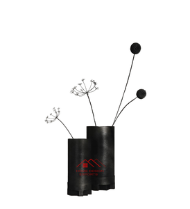 Ensemble de vase en marbre noir de 2 pièces design personnalisable vente chaude vase à fleurs en marbre au prix de gros - Product Image 1