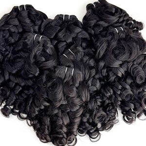 Extensiones de Cabello Humano Natural Rizado y Voluminoso de Camboya, Doble Trama, Color Negro Natural, Textura Suave, para Uso en Salón - Product Image 4