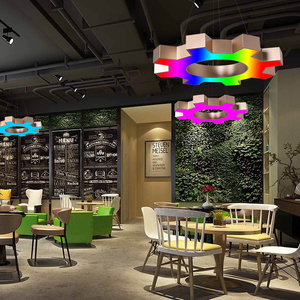 RGB <span class=keywords><strong>LED</strong></span> Trần Đèn IR điều khiển từ xa 7 màu có thể thay đổi <span class=keywords><strong>LED</strong></span> bóng đèn bánh hình RGBW Mặt dây chuyền Đèn chùm có nghĩa là cũng điện - Product Image 6